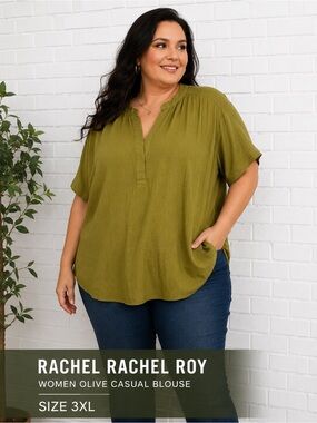RACHEL Rachel Roy women green olive Casual blouse/ size 3XL
